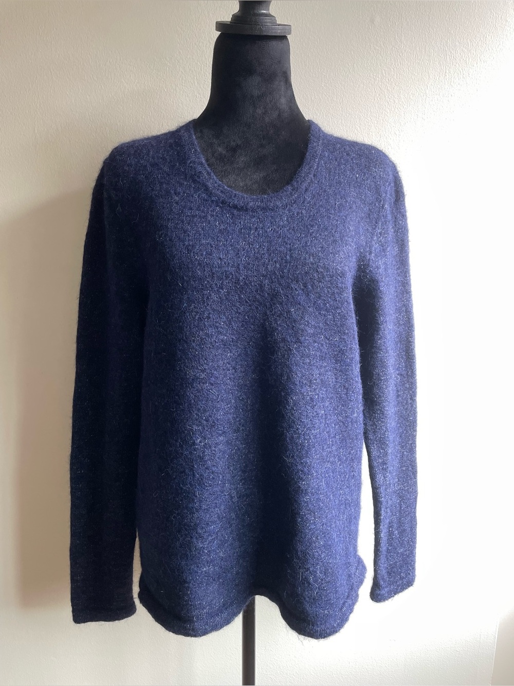 Artefact Alpaca Sweater 68% Alpaca Organic Cotton Navy Blue Made in Peru M